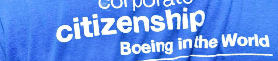 T-shrit with Corporate Citizenship Boeing in the World printed on it