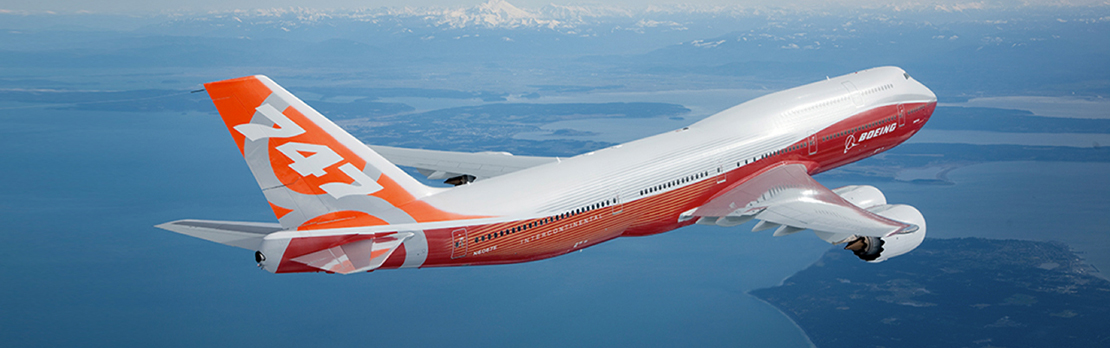 747-8 in orange Boeing livery