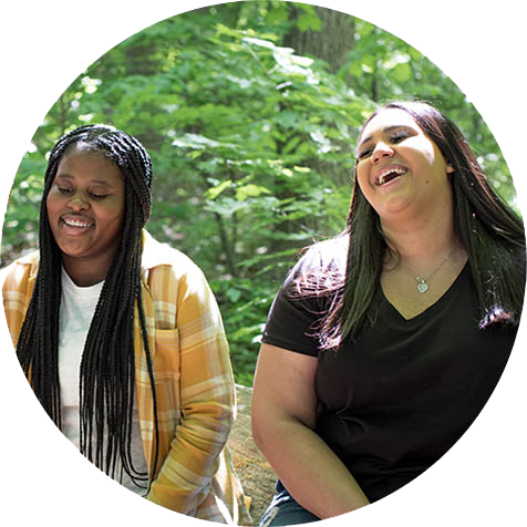 Image of two women laughing.
